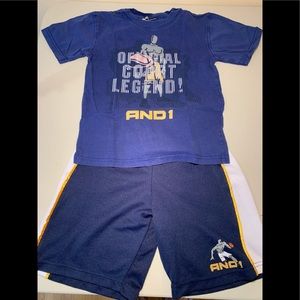 Bundle 2 piece And1 Tee and Shorts Set Boys 5/6